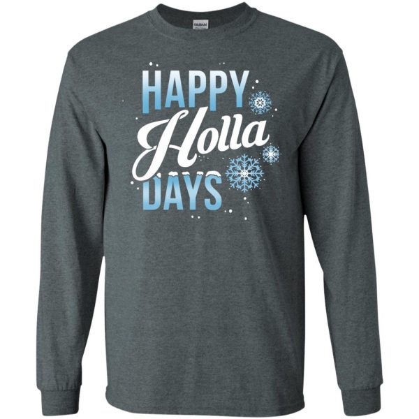 happy holla days long sleeve - dark heather