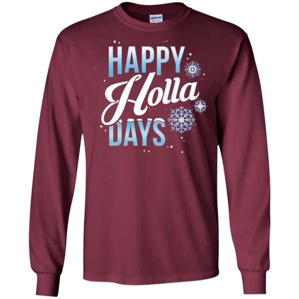 happy holla days long sleeve - maroon
