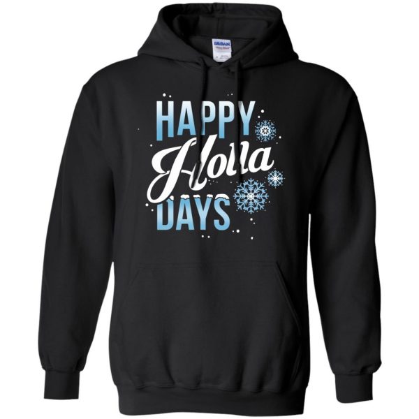 happy holla days hoodie - black