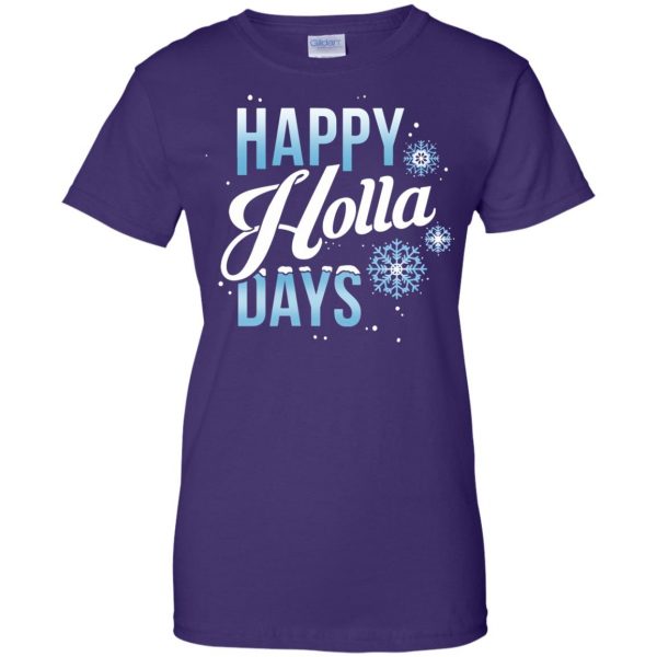 happy holla days womens t shirt - lady t shirt - purple