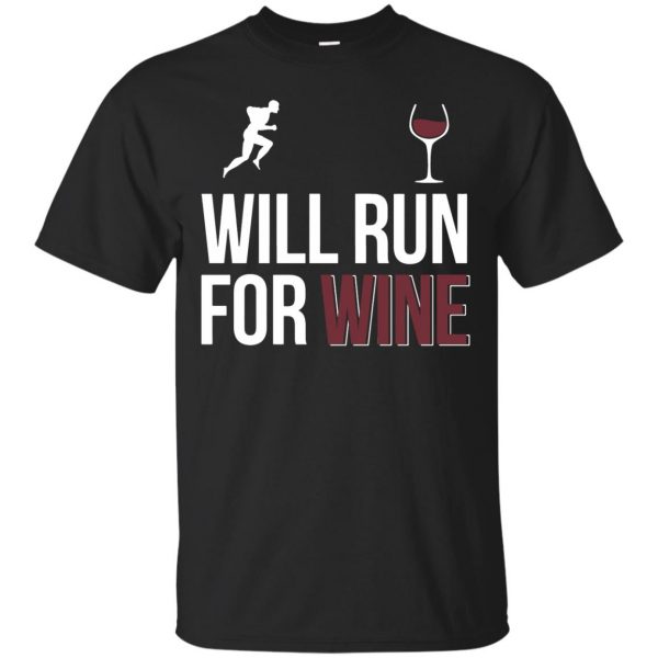 will run for wine shirts - black