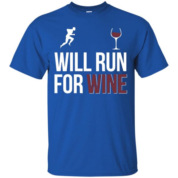 will run for wines t shirt - royal blue
