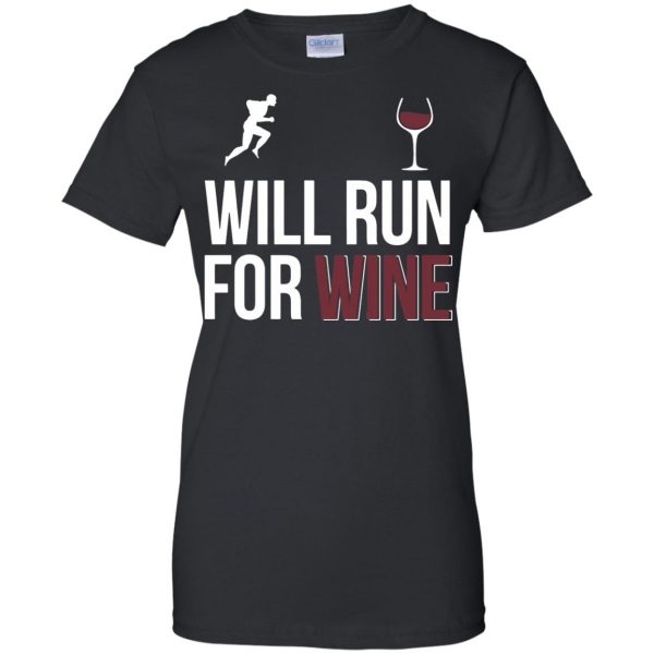 will run for wines womens t shirt - lady t shirt - black