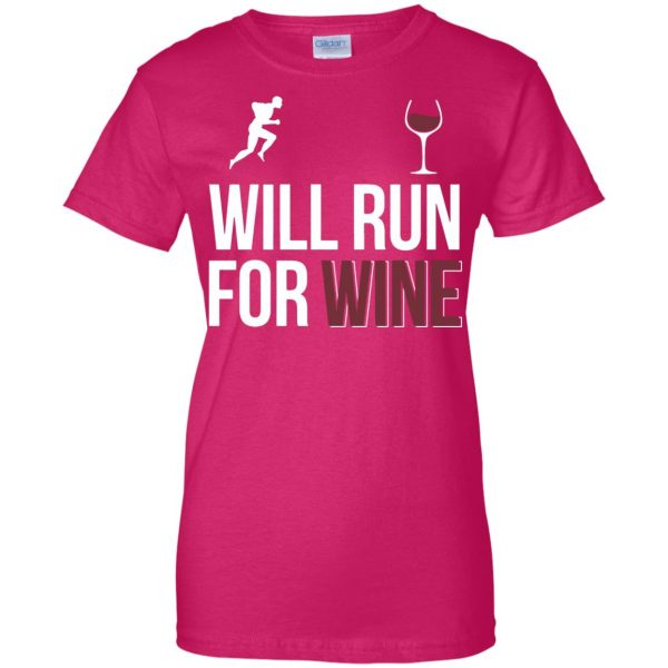 will run for wines womens t shirt - lady t shirt - pink heliconia