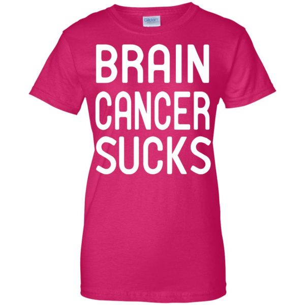 brain cancers womens t shirt - lady t shirt - pink heliconia