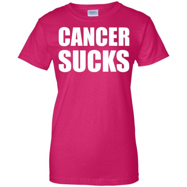 cancer sucks womens t shirt - lady t shirt - pink heliconia