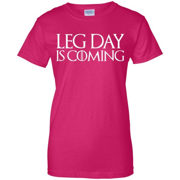 leg day womens t shirt - lady t shirt - pink heliconia
