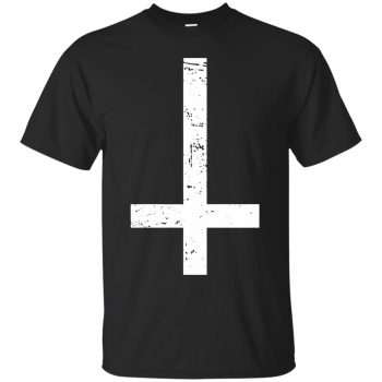 upside down cross tshirt - black