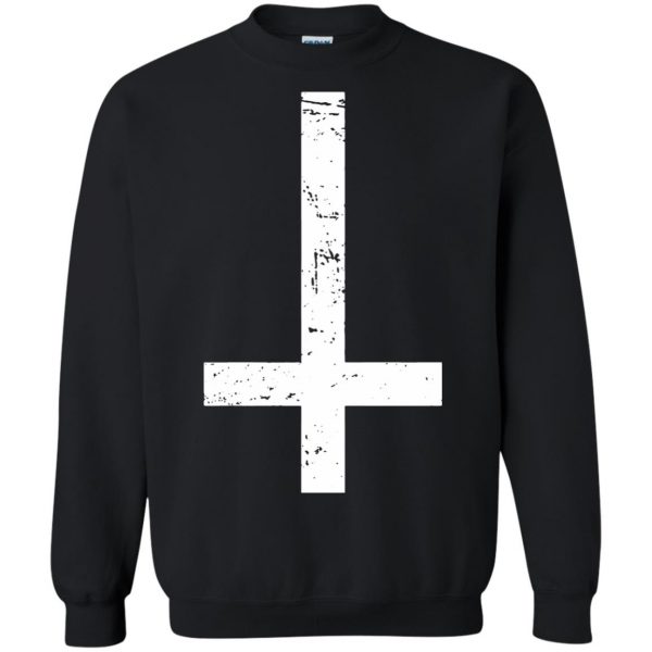 upside down cross sweatshirt - black