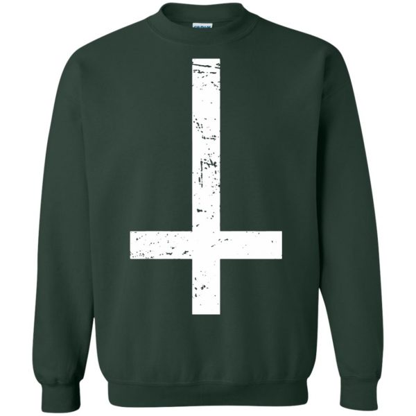 upside down cross sweatshirt - forest green
