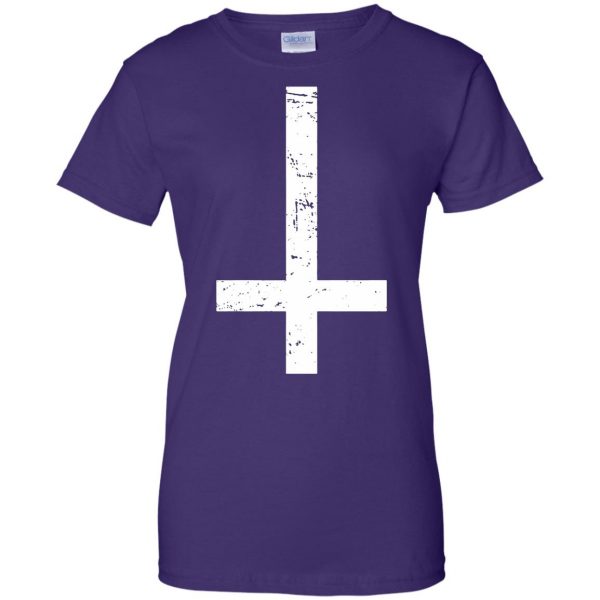 upside down cross womens t shirt - lady t shirt - purple