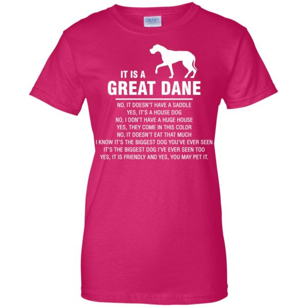 great dane womens t shirt - lady t shirt - pink heliconia