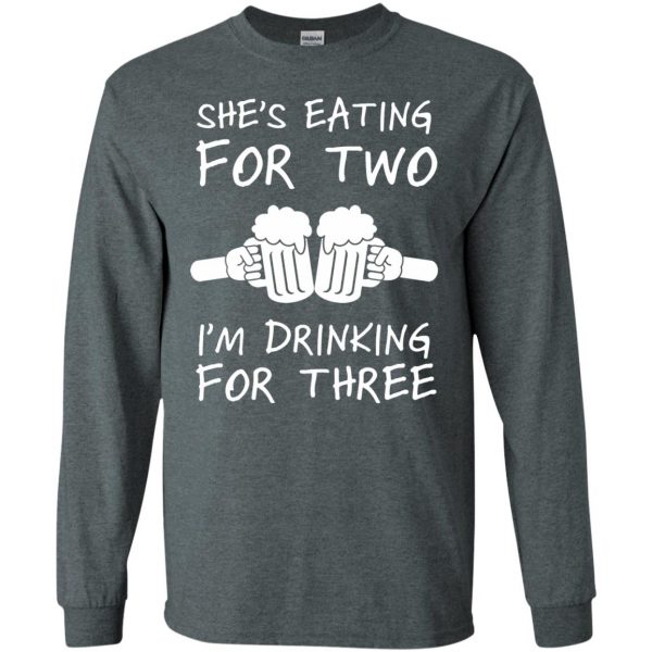 eating for two long sleeve - dark heather