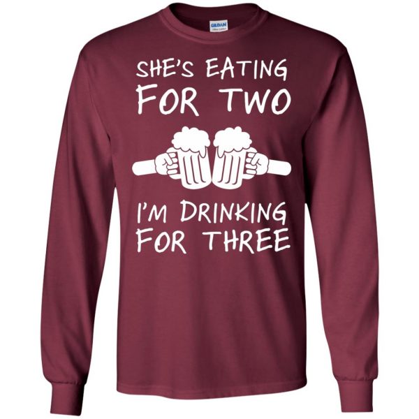 eating for two long sleeve - maroon