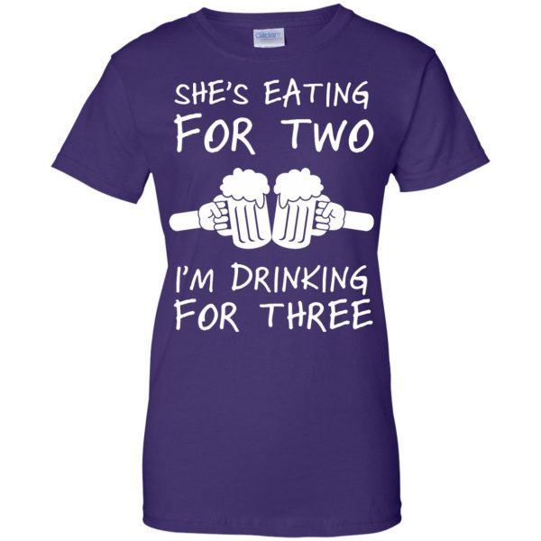 eating for two womens t shirt - lady t shirt - purple