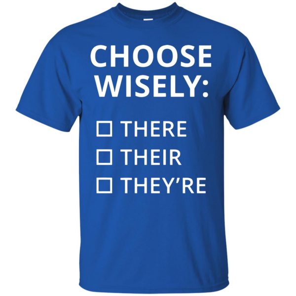 there their they're t shirt - royal blue