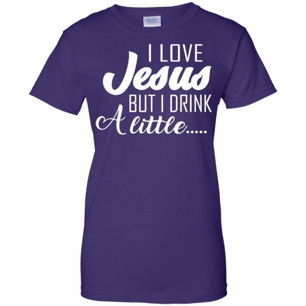 i love jesus but i drink a little womens t shirt - lady t shirt - purple