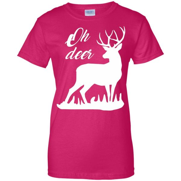 oh deers womens t shirt - lady t shirt - pink heliconia