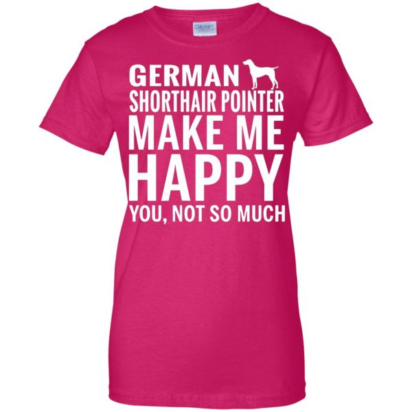 german shorthaired pointer womens t shirt - lady t shirt - pink heliconia