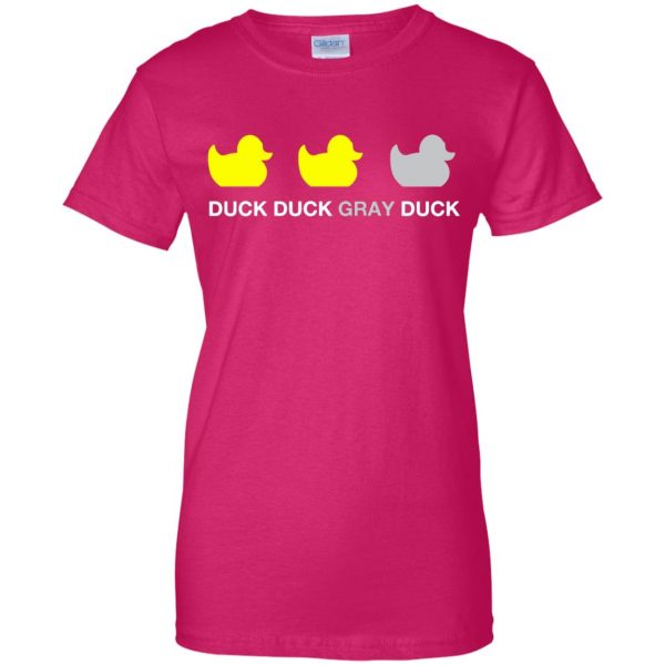 duck duck grey duck womens t shirt - lady t shirt - pink heliconia