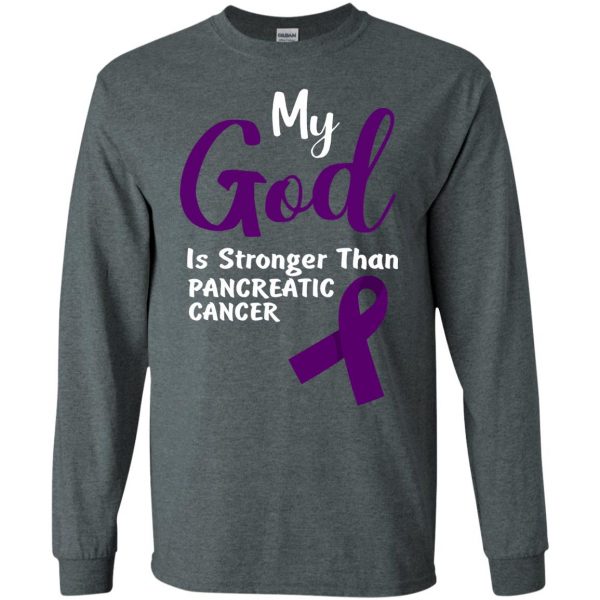pancreatic cancer long sleeve - dark heather