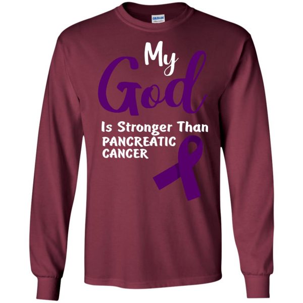 pancreatic cancer long sleeve - maroon
