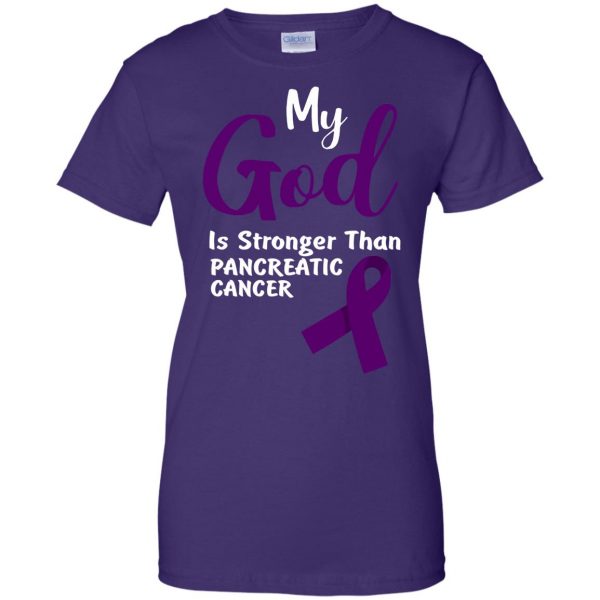pancreatic cancer womens t shirt - lady t shirt - purple