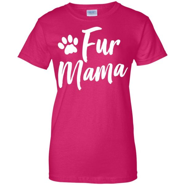 fur mama womens t shirt - lady t shirt - pink heliconia
