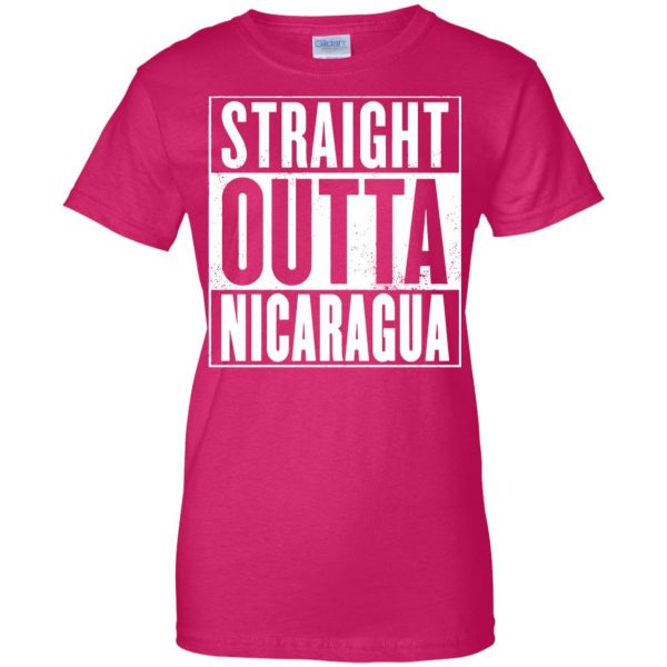 nicaragua womens t shirt - lady t shirt - pink heliconia