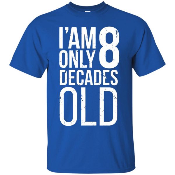 80th birthday t shirt - royal blue