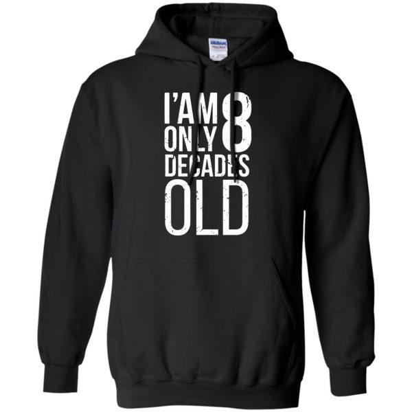 80th birthday hoodie - black