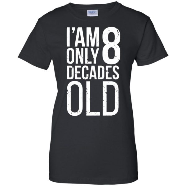 80th birthday womens t shirt - lady t shirt - black