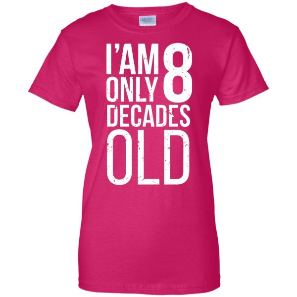 80th birthday womens t shirt - lady t shirt - pink heliconia