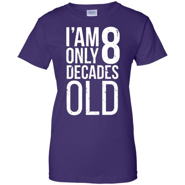 80th birthday womens t shirt - lady t shirt - purple