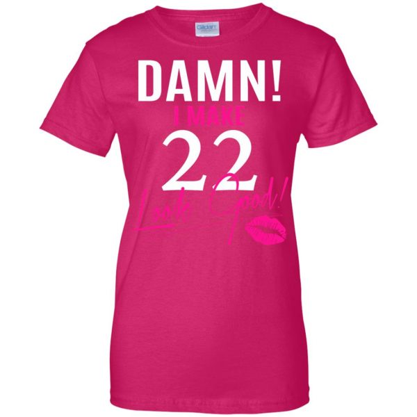 22nd birthdays womens t shirt - lady t shirt - pink heliconia