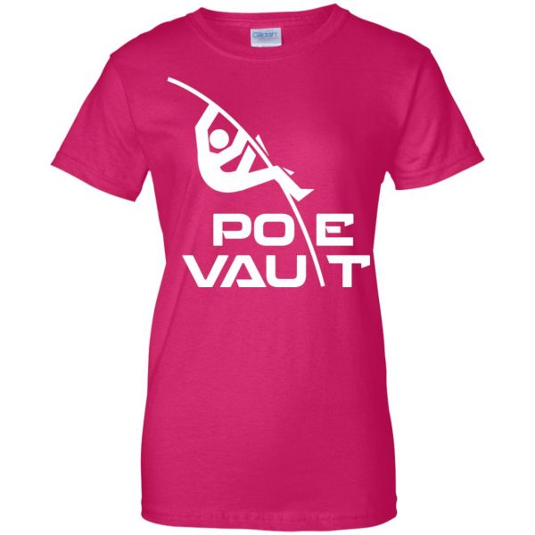 pole vaults womens t shirt - lady t shirt - pink heliconia