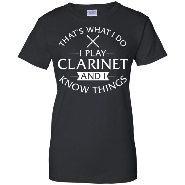 clarinet womens t shirt - lady t shirt - black