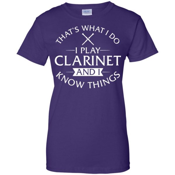 clarinet womens t shirt - lady t shirt - purple