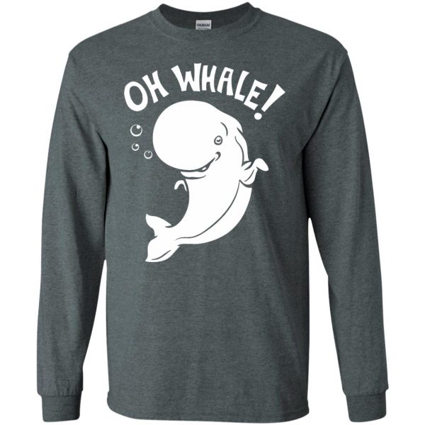 oh whale long sleeve - dark heather