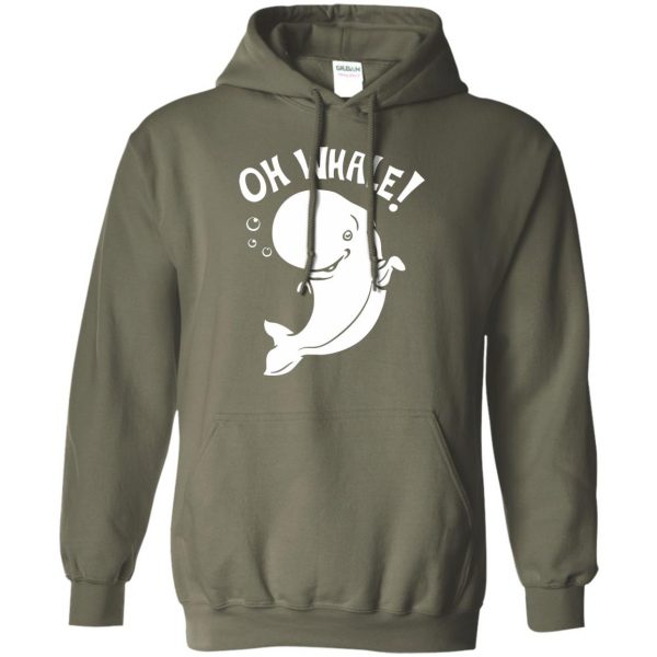 oh whale hoodie - military green