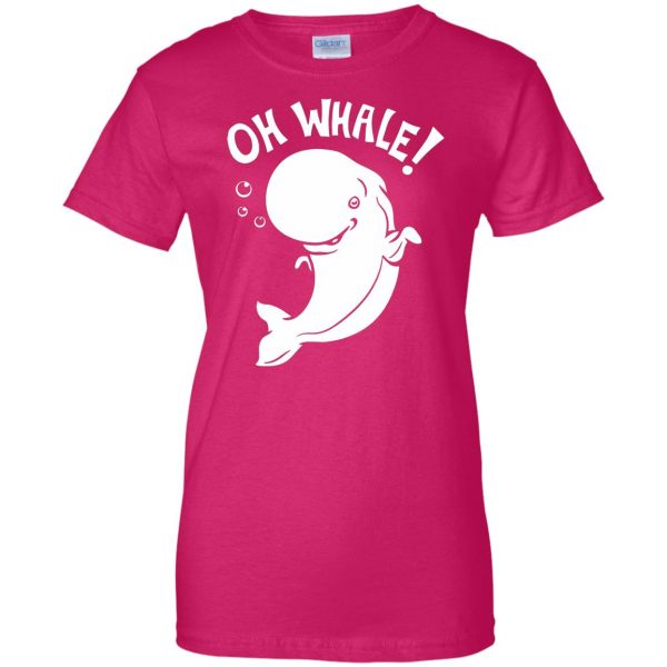 oh whale womens t shirt - lady t shirt - pink heliconia
