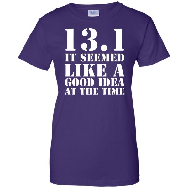 funny half marathons womens t shirt - lady t shirt - purple