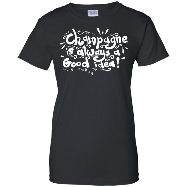 champagne womens t shirt - lady t shirt - black