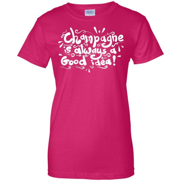 champagne womens t shirt - lady t shirt - pink heliconia