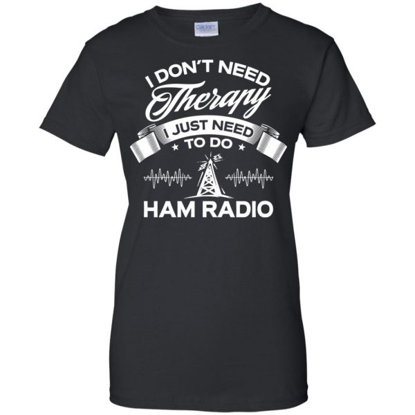 ham radios womens t shirt - lady t shirt - black