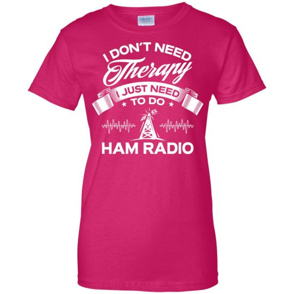 ham radios womens t shirt - lady t shirt - pink heliconia