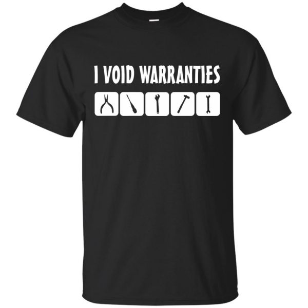 i void warranties t shirt - black