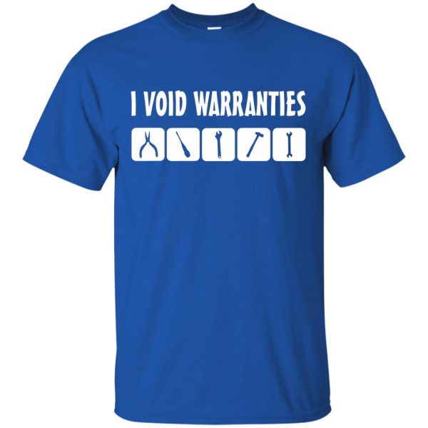 i void warranties t shirt - royal blue