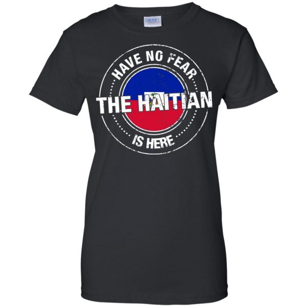 haitian flag womens t shirt - lady t shirt - black