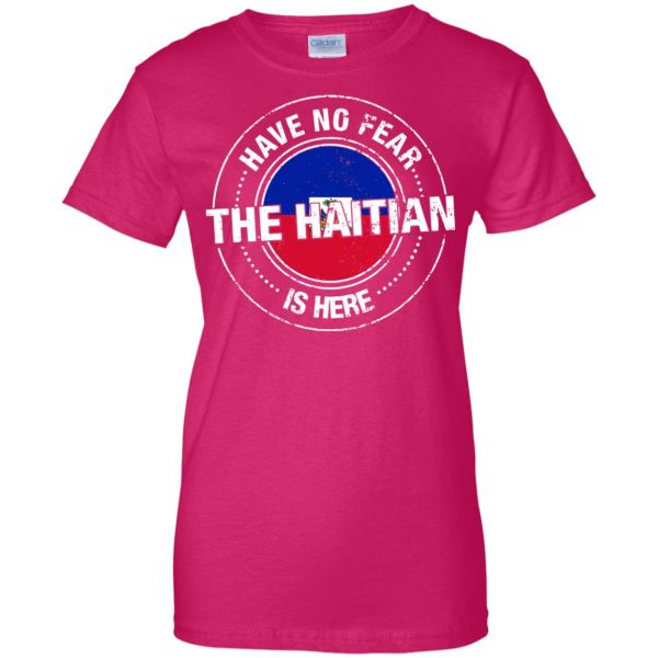 haitian flag womens t shirt - lady t shirt - pink heliconia